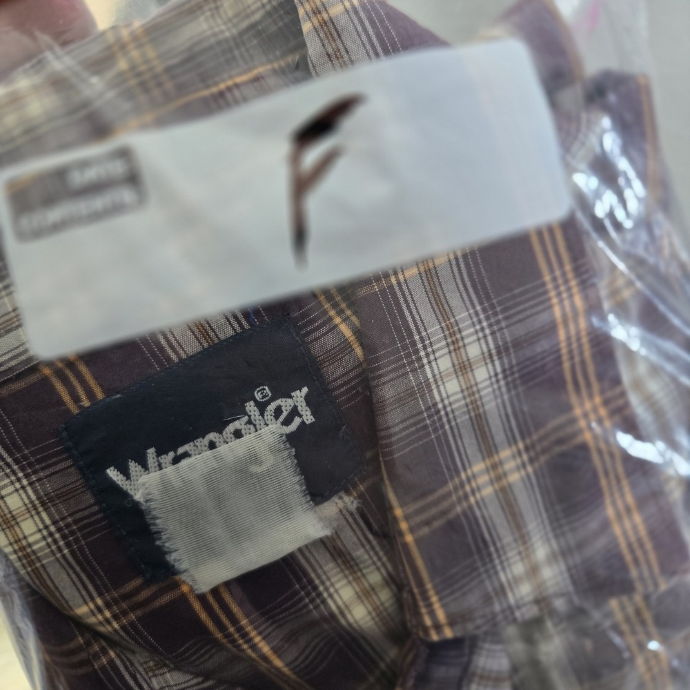 Vintage Wrangler Mens Purple‎ Plaid Pearl Snap Button Up Western Size XL Rodeo - Picture 11 of 11